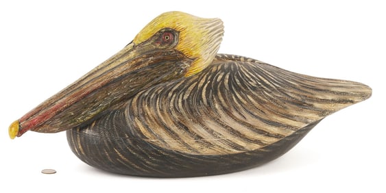 Carved & Painted Pelican Decoy