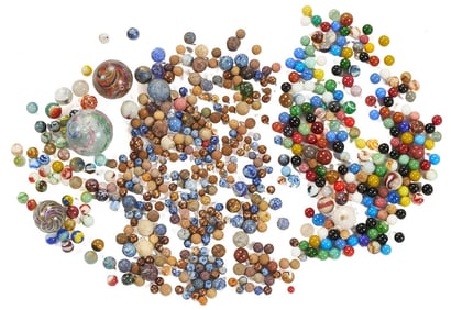 Collection of Marbles, Handmade and Machine; Approx. 400