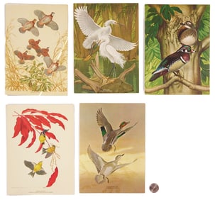 Five (5) Menaboni Coca Cola Christmas Cards, 1968, 1956, 1954, 1949, 1942