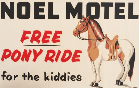 Large Noel Motel, Rockwood, East TN Pony Ride Advertising Poster