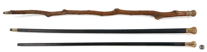 3 Walking Sticks or Canes inc. Civil War Interest