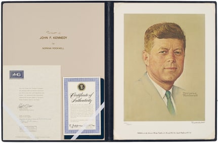 Norman Rockwell Signed John F. Kennedy Portrait, 1976