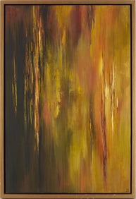 Monika Steiner Abstract Oil Painting, Green Freedom