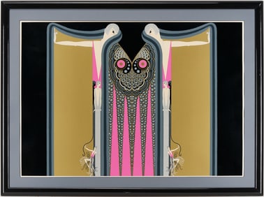 Large Erte Art Deco Signed Serigraph, Twin Sisters