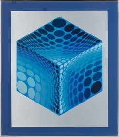 Victor Vasarely Modernist Op Art Serigraph, Parmenide II