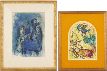 2 Marc Chagall Lithographs, Rahab & Jerusalem Window