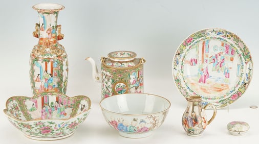 7 pcs. Chinese Export Porcelain, Famille Rose