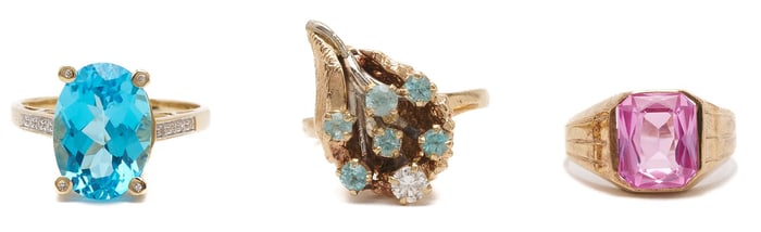 3 Gold & Gemstone Rings