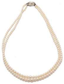 Sterling Silver Mikimoto Pearl Necklace