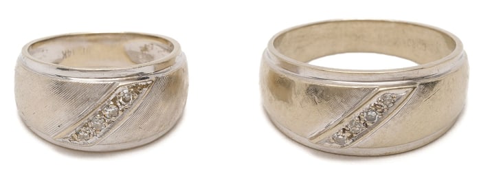 Two 14K Gold & Diamond Rings