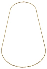 14K Yellow Gold Rope Chain Necklace