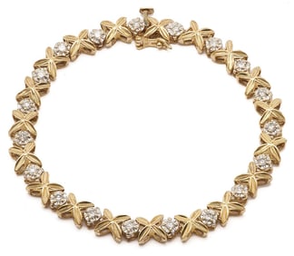 14K Gold & Melee Diamond Bracelet