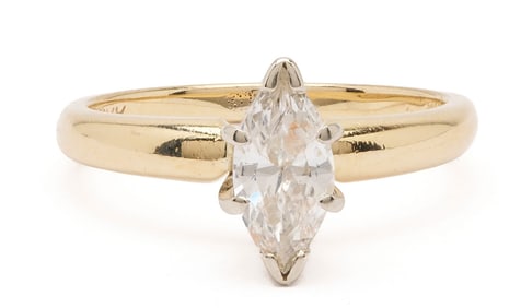 14K Gold Diamond Solitaire Ring