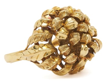 18K Gold Cluster Ring, Leaves