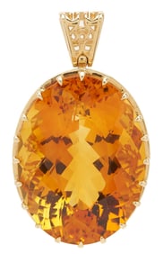 14K Gold & Citrine Pendant