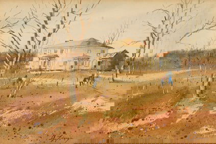 Jack Deloney W/C Alabama Landscape Painting