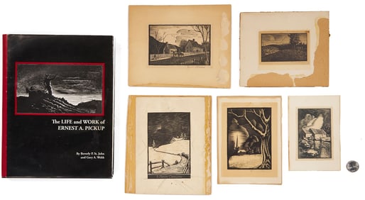 5 Ernest Pickup TN Woodblock Prints & Book