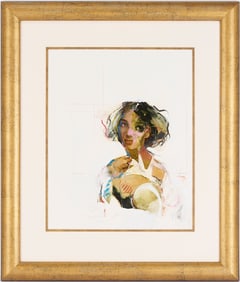Jere Allen Modernist Mixed Media Collage Portrait
