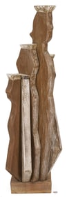 Meyer Wolfe Carved Wood Sculpture, Crowned Figures