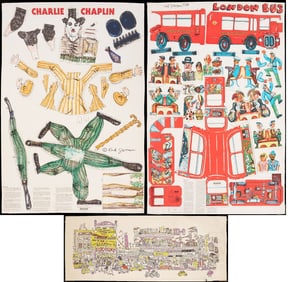 3 Red Grooms Lithographs plus 1 Book