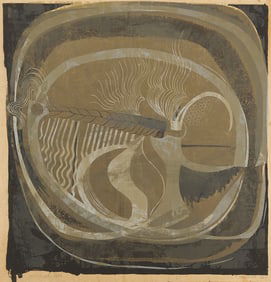 Large, Early Larry Thomas Serigraph, Microscopic Fish