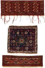 3 Antique Turkmen or Afghan Rugs, Tekke, Baluch, & Yomud