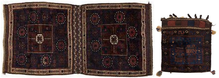 3 Antique Afghan Baluch Bags, incl Pair
