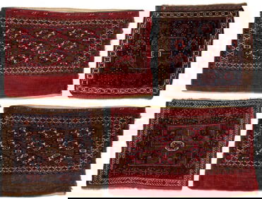 Four Tribal Bag Face Weavings, Baluch & Yomud