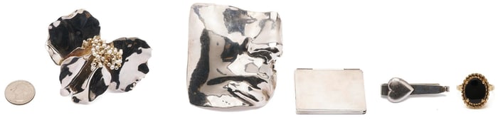 14K Onyx Ring plus 5 Sterling Items incl. Tiffany