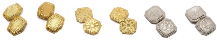 3 Pairs of Gold Cufflinks