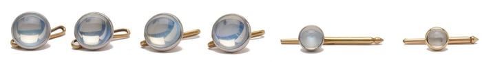 14K Gold, Platinum & Moonstone Dress Shirt Buttons