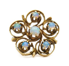 14K Gold & Opal Brooch