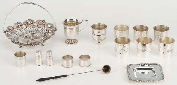 16 pcs Silver Including Sterling Liquor Cups