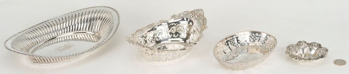 3 Oval Sterling Dishes plus 1 Francis I Ashtray