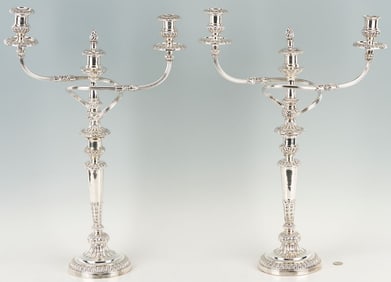 Large Pair Matthew Boulton Old Sheffield Candelabra