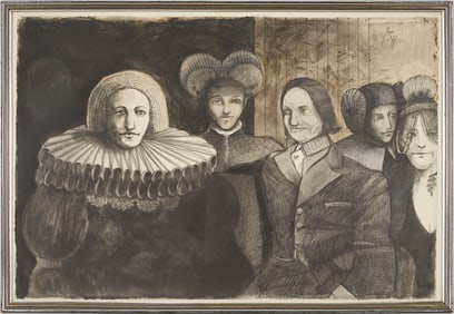 Peter Paone Watercolor Painting, The Party, 1977