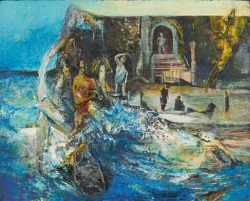 Eleanor Smith Mixed Media Painting, Water Picture