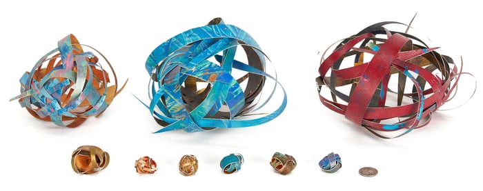 Painted Paper Sculpture, 9 Spheres