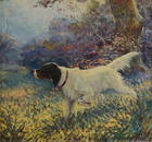 Frank Stick Hunting Dog oil on canvas