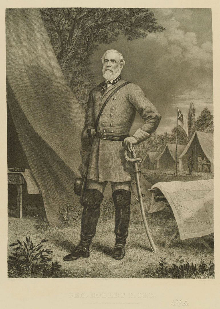 Robert E. Lee engraving by J.C. McRae, NY: Unframed engraving of Robert E. Lee by J.C. McRae, NY after a photograph by Matthew Brady, NY. Published by T. Kelly, 264 3rd Avenue, New York, circa 1867. Sheet: 38-3/4" X 29"; plate: 29-1/
