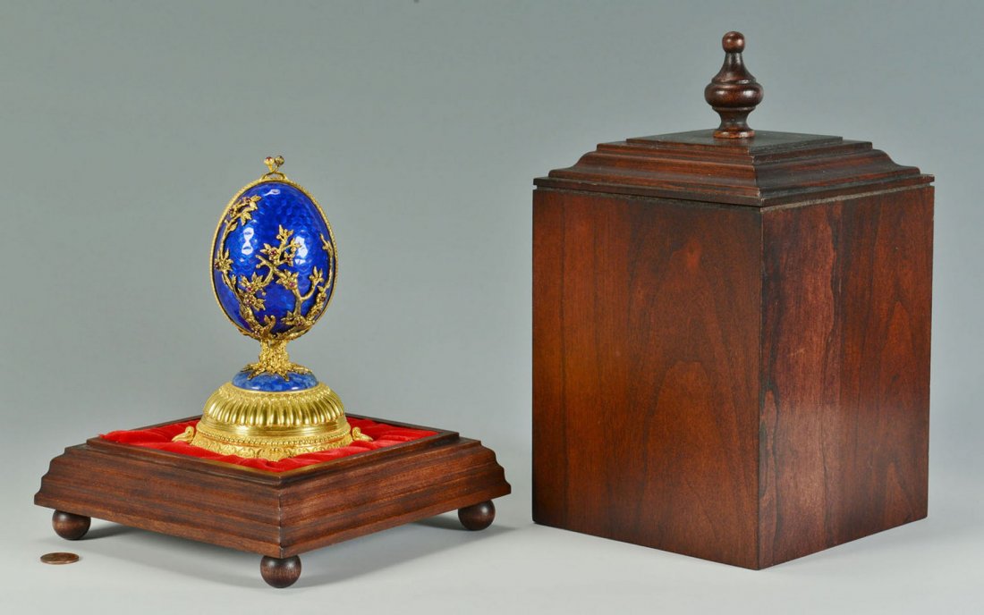 Sterling Gilt & Enamel Egg Musical Jewelry Box May 18, 2013 Case