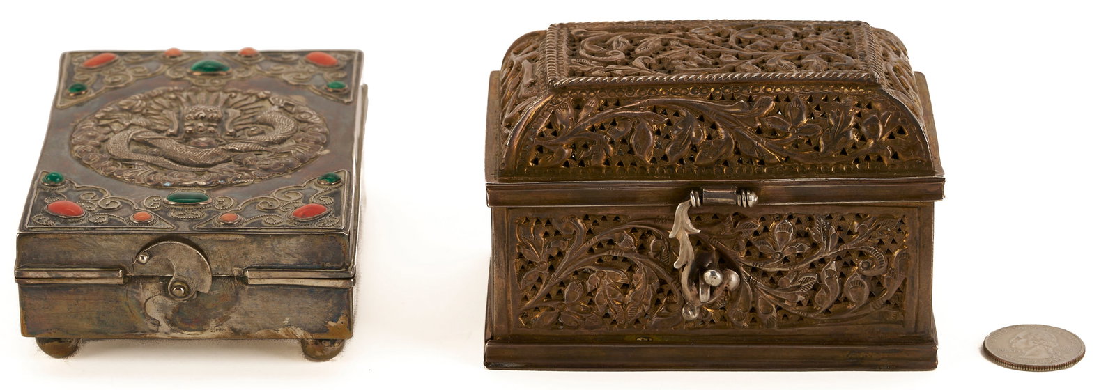 Chinese Silver Amulet Box & Opium Box (1 of 13)