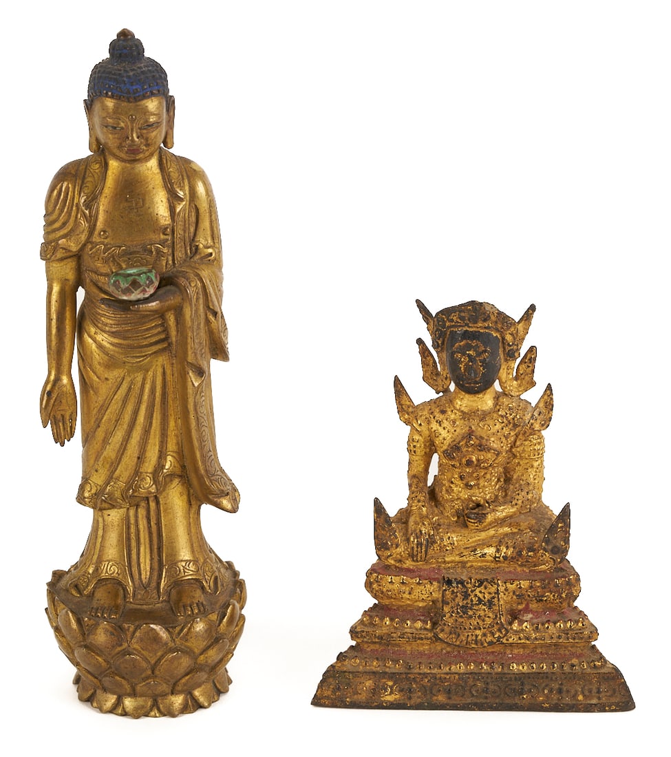 Two Small Gilt Buddha Figures - 2