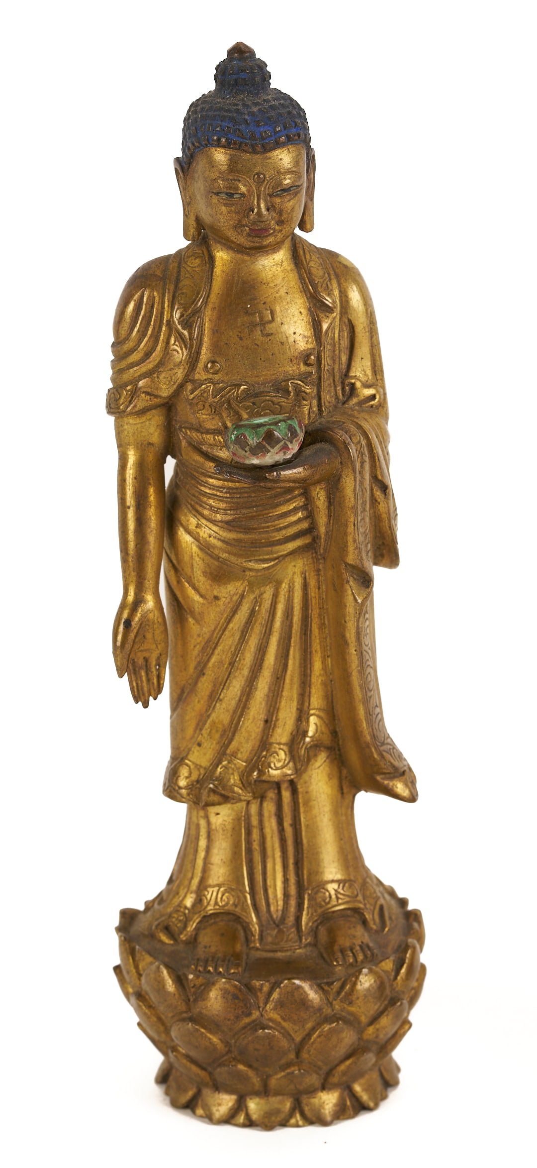 Two Small Gilt Buddha Figures - 6