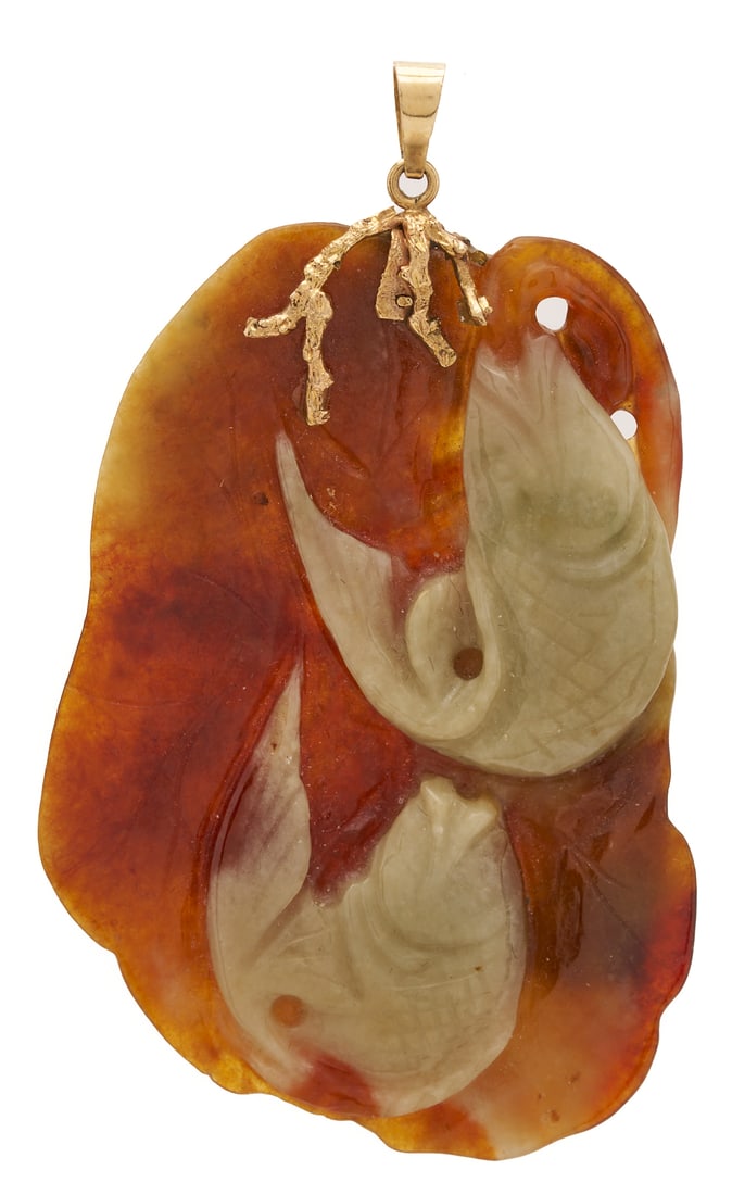 5 Jade Items: Necklace, 2 Pendants, & Pair of Earrings - 6