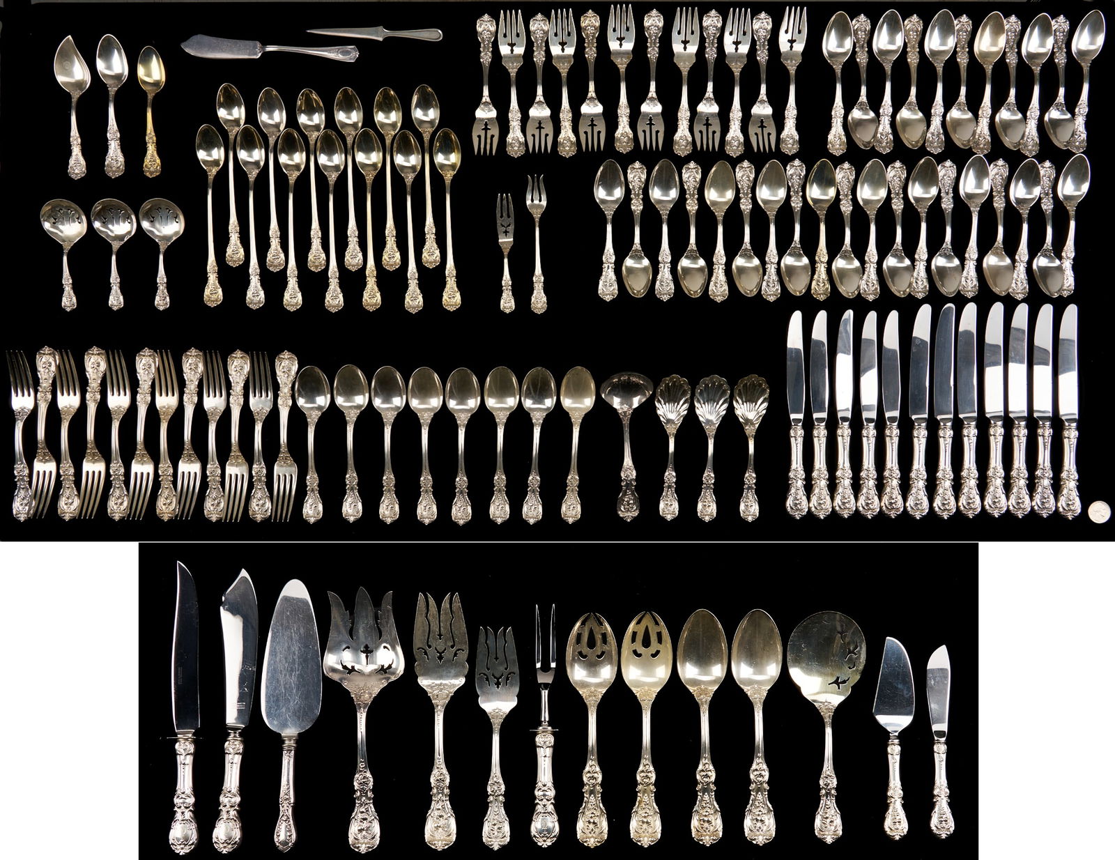 113 Pcs. Reed & Barton Francis I Sterling Flatware, Svc. 12 (1 of 11)