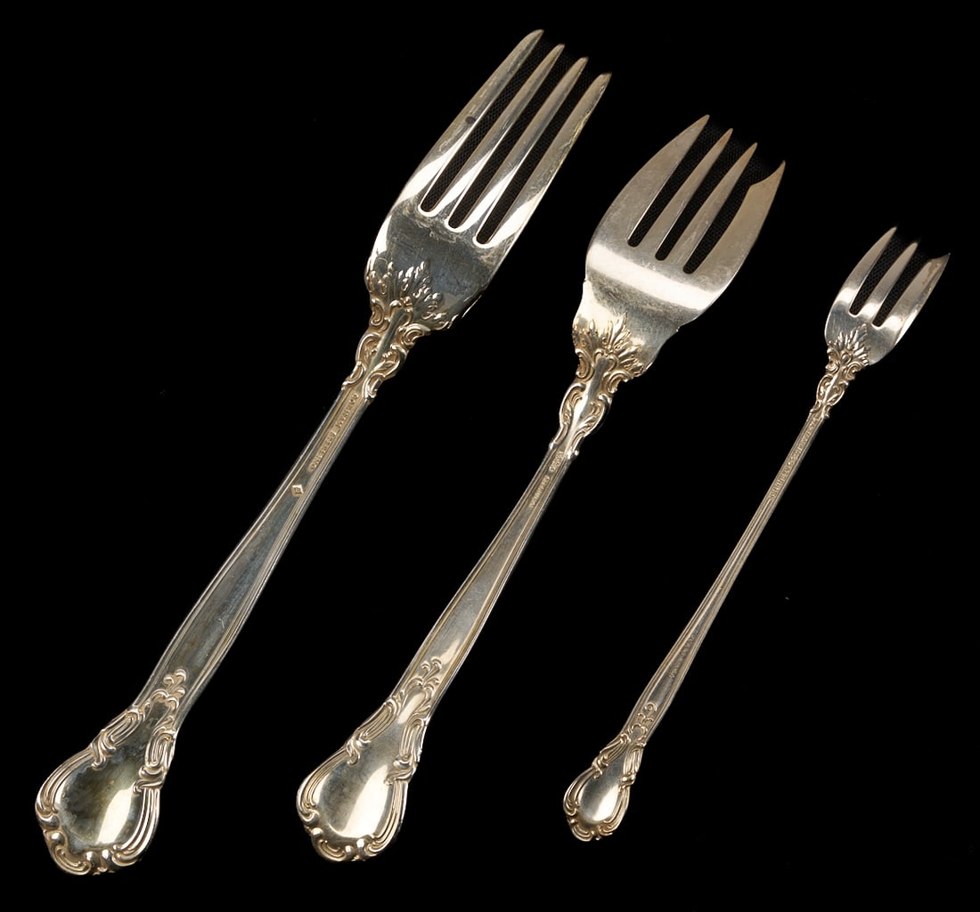 129 Pcs. Gorham Chantilly Sterling Flatware - 10