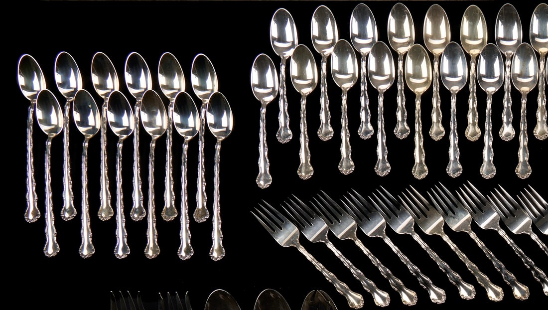 101 Pcs. Reed and Barton Tara Pattern Silver Flatware - 2