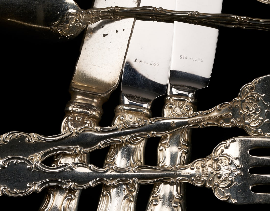 90 Pcs Gorham Sterling Flatware, Strasbourg Pattern - 6