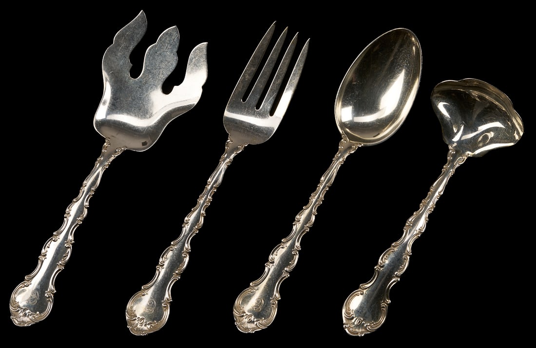 90 Pcs Gorham Sterling Flatware, Strasbourg Pattern - 7